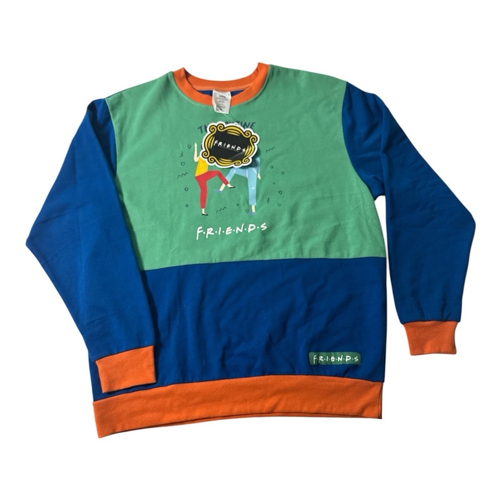 Friends The Routine Colorblock Sweatshirt CultureFly Box Ross Monica Size L NWT